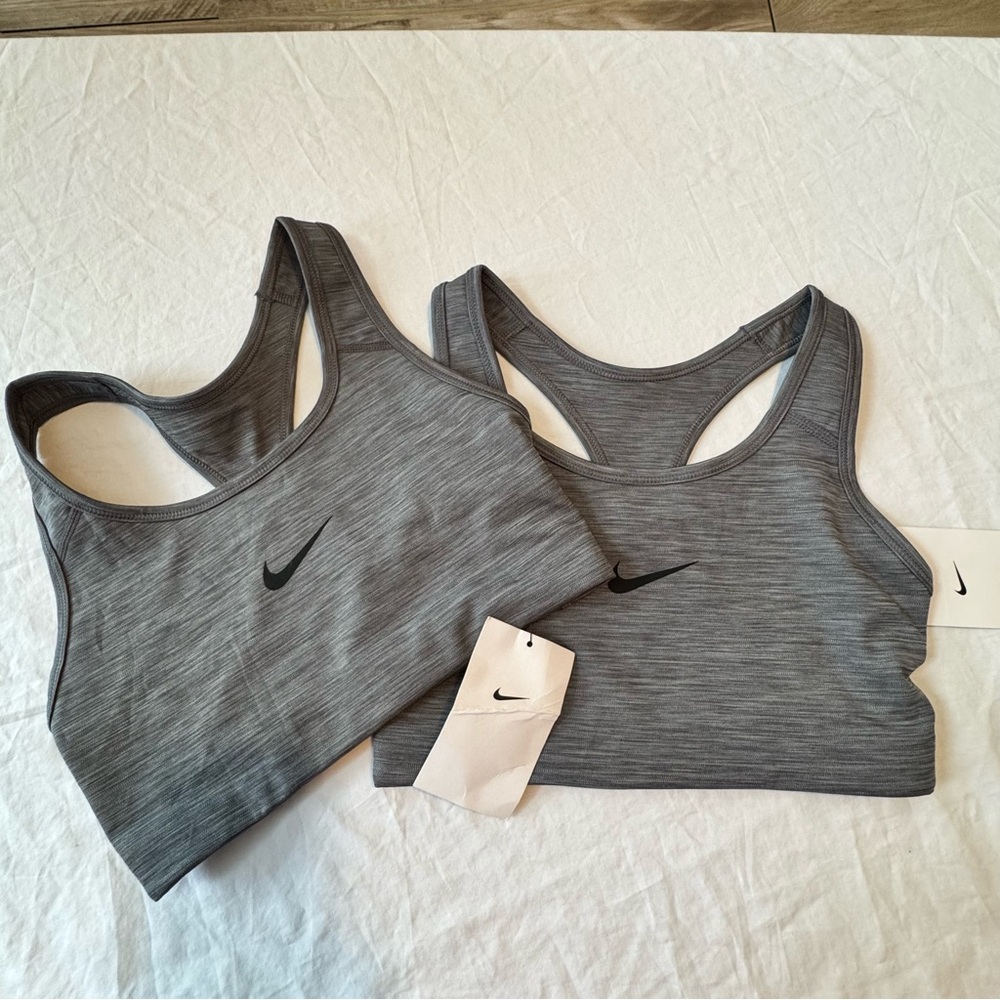 NWT  Nike Women's Grey Training Sports Bras - Set of 2 Dri-fit Sz S